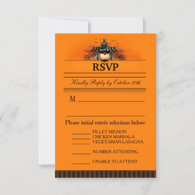 Placa RSVP 3.5x5 - Seleções de menus - Amor Hallow (Frente)