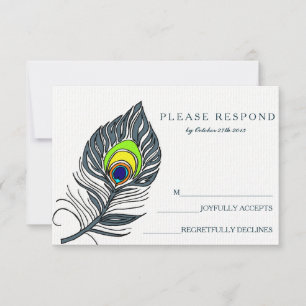 Placa RSVP Azul de Pacock Feather