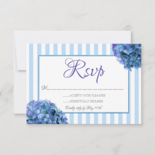 Placa RSVP Azul Floral e Stripe