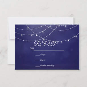 Placa RSVP Azul - Luzes Brancas