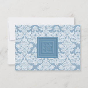 Placa RSVP Blue Damask com cruz ou quatrefoil