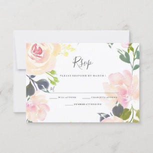 Placa RSVP Botânica Elegante Floral Todas as ocasi