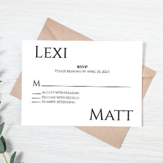 Placa RSVP Branca Moderna