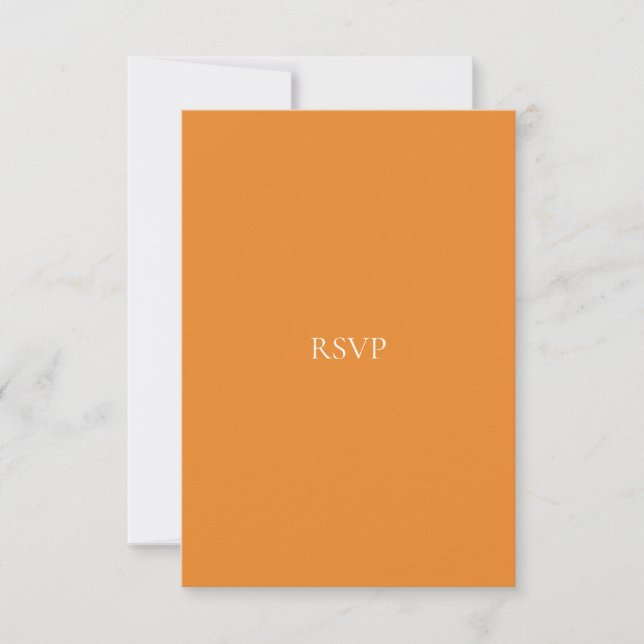 Placa RSVP Branco e Laranja Elegante (Frente)