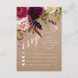 PLACA RSVP | Casamento de Boho Russo Floral de Wat