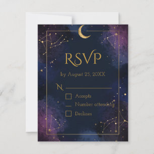 Placa RSVP Celestial Escura   Nuvens roxas e Marin