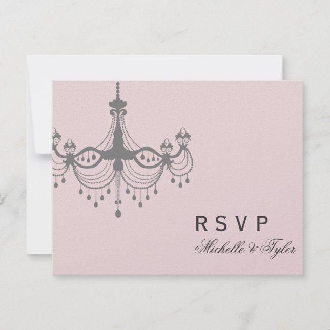 Placa RSVP Chandelier Silver e Blush (Frente)