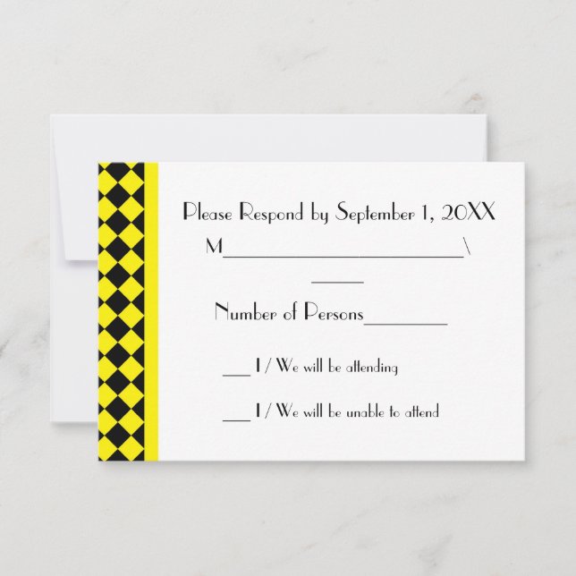 Placa RSVP ChequerBoard (amarelo/preto) (Frente)