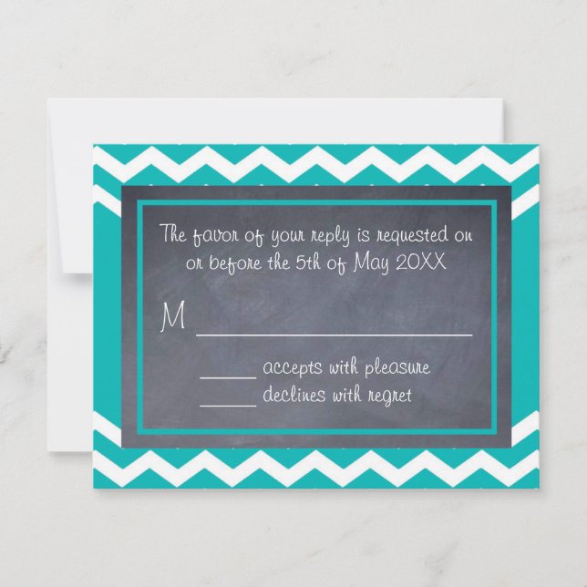 Placa RSVP Chevron Teal (Frente)