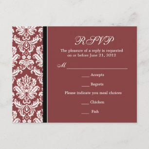 Placa RSVP Clássica Damask Burgundy