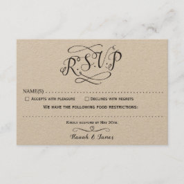 PLACA RSVP CLÁSSICA - PAPEL KRAFT