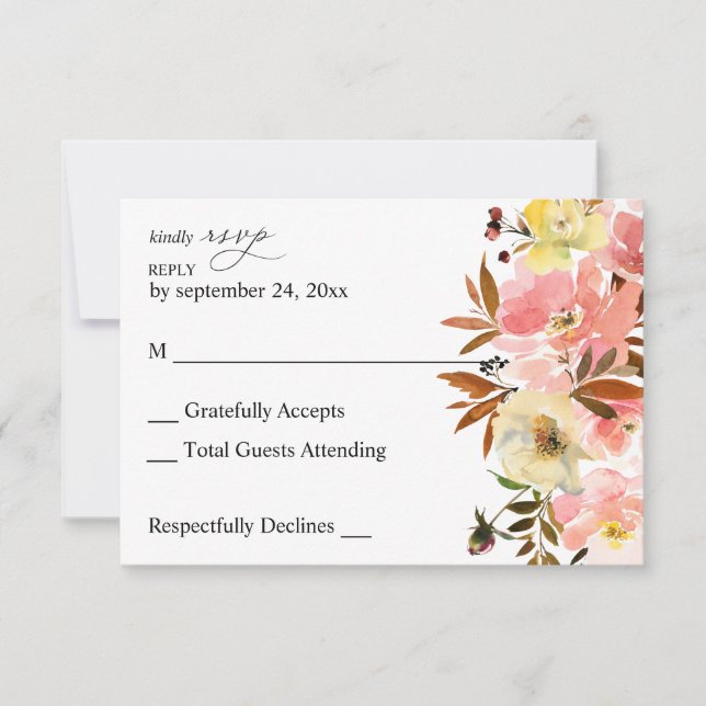 Placa RSVP Cor Rosa e Amarelo sem Placa RSVP de Fa (Frente)