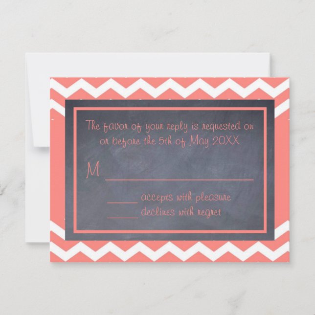 Placa RSVP Coral Chevron (Frente)