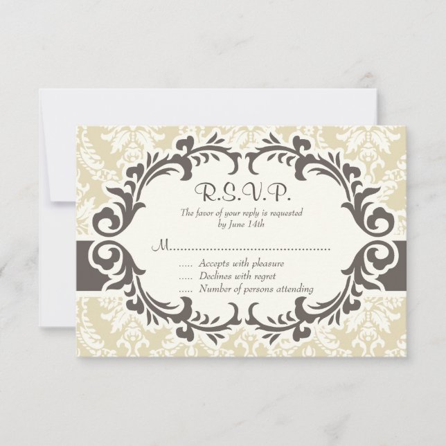 Placa RSVP Cream Damask (Frente)