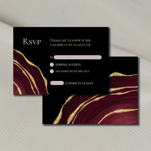 Placa RSVP de agato vermelho escuro