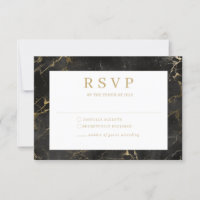 Placa RSVP de agrato de dourado preto