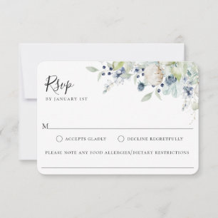 Placa RSVP de Alergia à Comida de Casamento Botâni