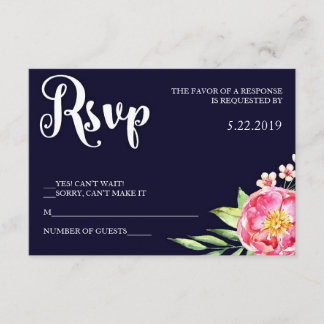 Placa RSVP de Blush de marinho