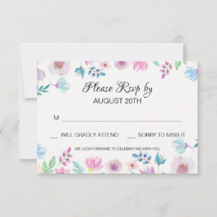 Placa RSVP de brisa de flores