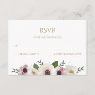 Placa RSVP de Buquê Anemone Blush