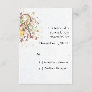 Placa RSVP de Burst Flor com envelope