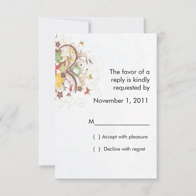 Placa RSVP de Burst Flor com envelope (Frente)