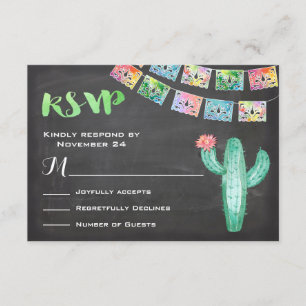 Placa RSVP de Cactus Watercolor Casada Mexicana