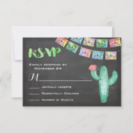 Placa RSVP de Cactus Watercolor Casada Mexicana