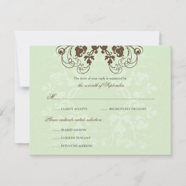Placa RSVP de Café Floral Vintage (R) (Frente)
