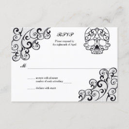 Placa RSVP de Calavera de rendas Elegante