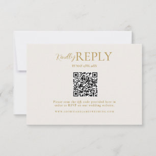 Placa RSVP de Caligrafia de Código QR Dourado mini