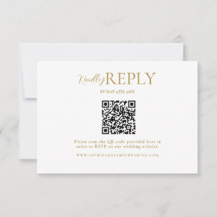 Placa RSVP de Caligrafia de Código QR WhiteGold mi
