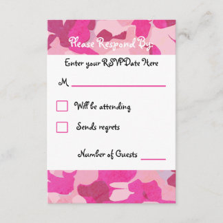 Placa RSVP de Camo Rosa