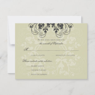 Placa RSVP de Carvões Florais (R) Vintage Flourish
