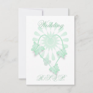 Placa RSVP de Casamento Borboletas Peppermint Cora