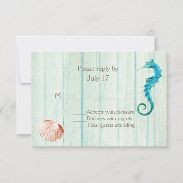Placa RSVP de Casamento Chic de Cottage Seaside (Frente)