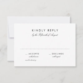 Placa RSVP de Casamento Chic Simples de 3,5" x 5"