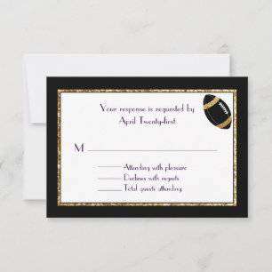 Placa RSVP de Casamento com Largura Negra e Faux