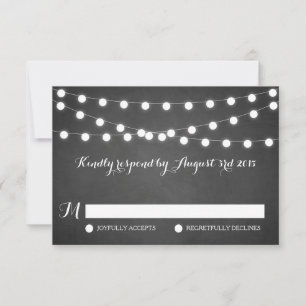 Placa RSVP de Casamento das Luzes Brancas