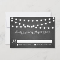 Placa RSVP de Casamento das Luzes Brancas