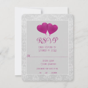 Placa RSVP de Casamento de Balões de Coração Magen