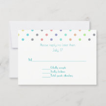 Placa RSVP de Casamento de Bolinhas Confetti Color