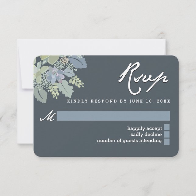 Placa RSVP de Casamento de Casamento de bonito Blo (Frente)