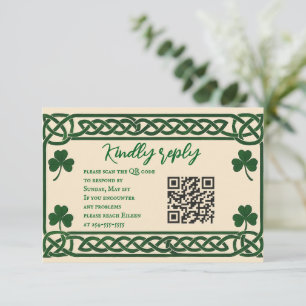 Placa RSVP de Casamento de Código QR Celtic Kiss