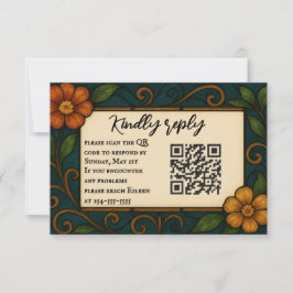 Placa RSVP de Casamento de Código QR de Vidro Esta