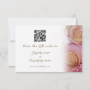 Placa RSVP de Casamento de Código QR Floral de Abs