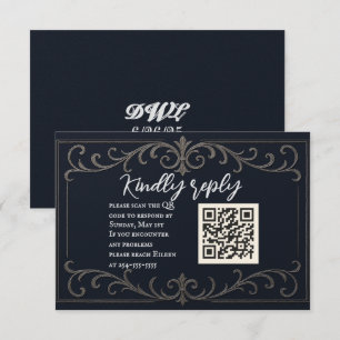 Placa RSVP de Casamento de Código QR Nupcial do ma
