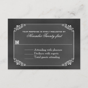Placa RSVP de Casamento de Conselho de Típgrafia C