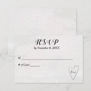 Placa RSVP de Casamento de Coração
