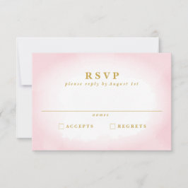Placa RSVP de Casamento de Cores d'Água Rosa Moder